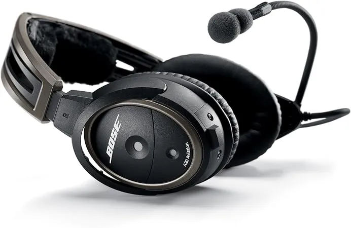 Bose A20 Aviation Headset with Bluetooth Dual Plug Cable Black