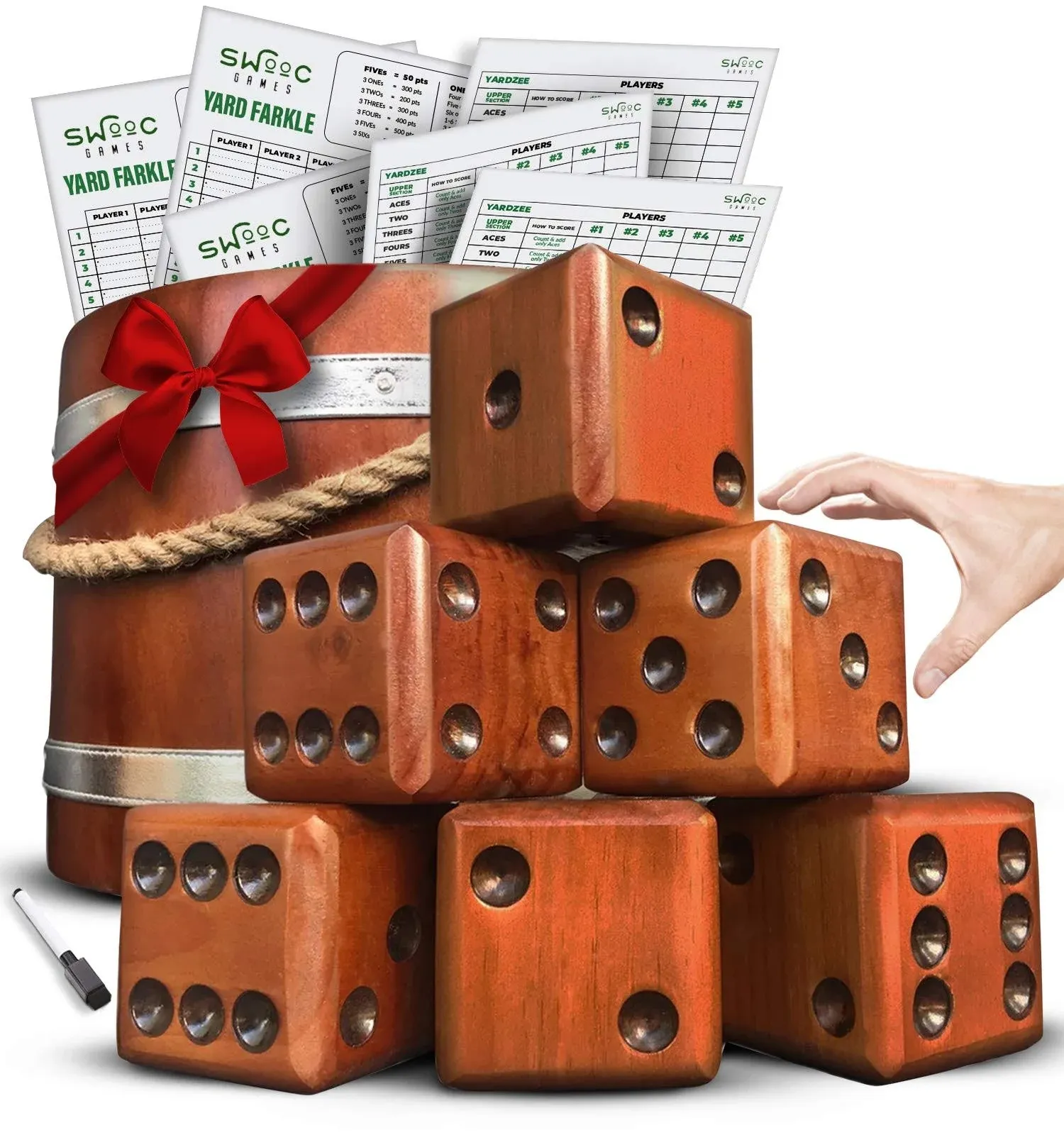 Splinter Woodworking Co Yardzee, Farkle & 20+ Games - Giant Yard Dice Set (All ...