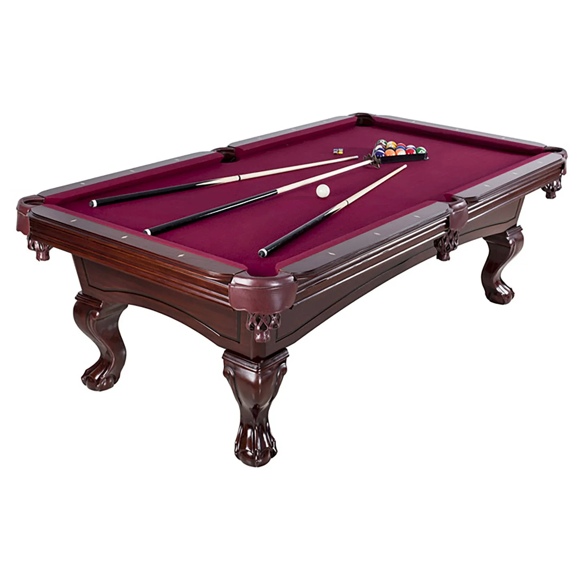 Hathaway Augusta 8 Ft Furniture Pool Table – Includes Cue Sticks, Billiard Balls – Classic Design Perfect for Family, Home, Dining, or Living Room