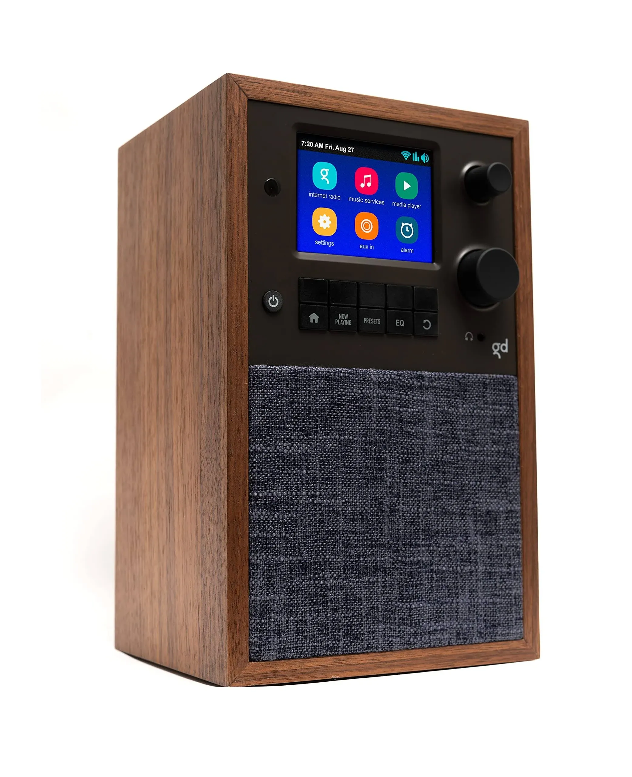 Grace Digital Mondo Alto Wireless Speaker, Bluetooth, Wi-Fi, Internet, Walnut