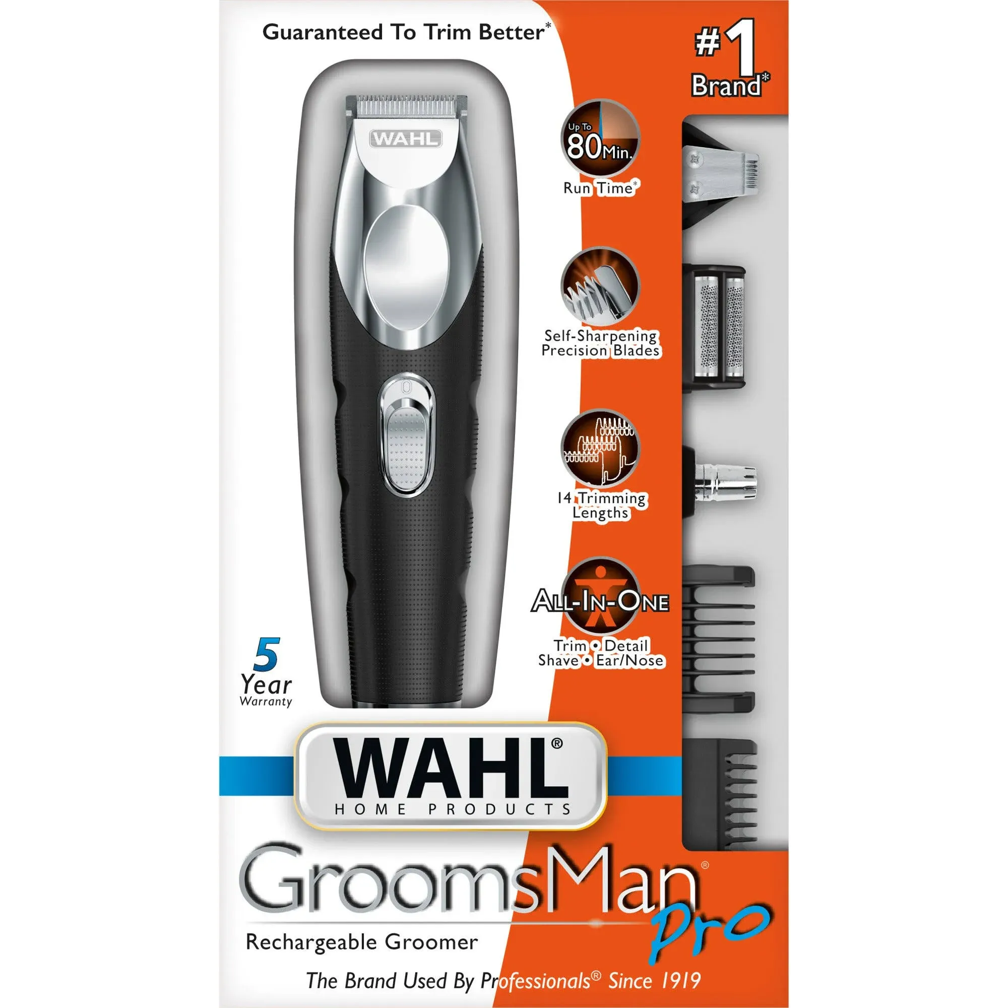 WAHL PRO All-in-1 NOSE EAR BEARD Rechargeable Precision Trimmer Shaver Detailer 