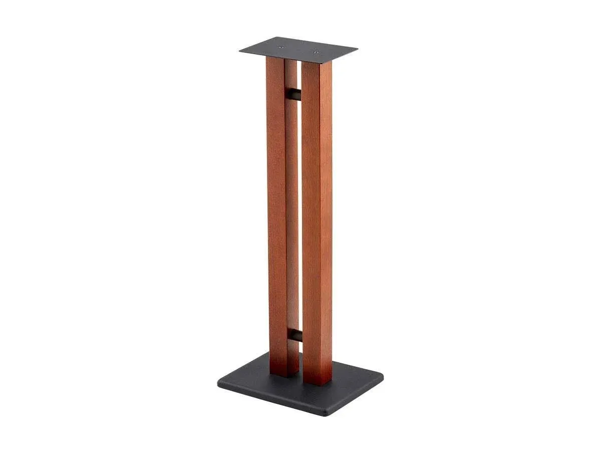 Monolith Speaker Stands - 24 Inch, Cherry (Each), 50lbs Capacity, Adjustable Spikes, Sturdy Construction, Ideal for Home Theater Speakers