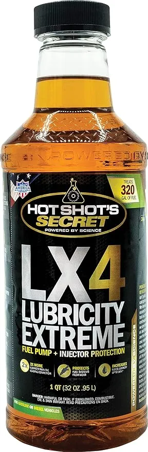 Hot Shot's Secret LX4 Lubricity Extreme 32 Ounce Bottle, Clear, Yellow Liquid, (LX432Z)