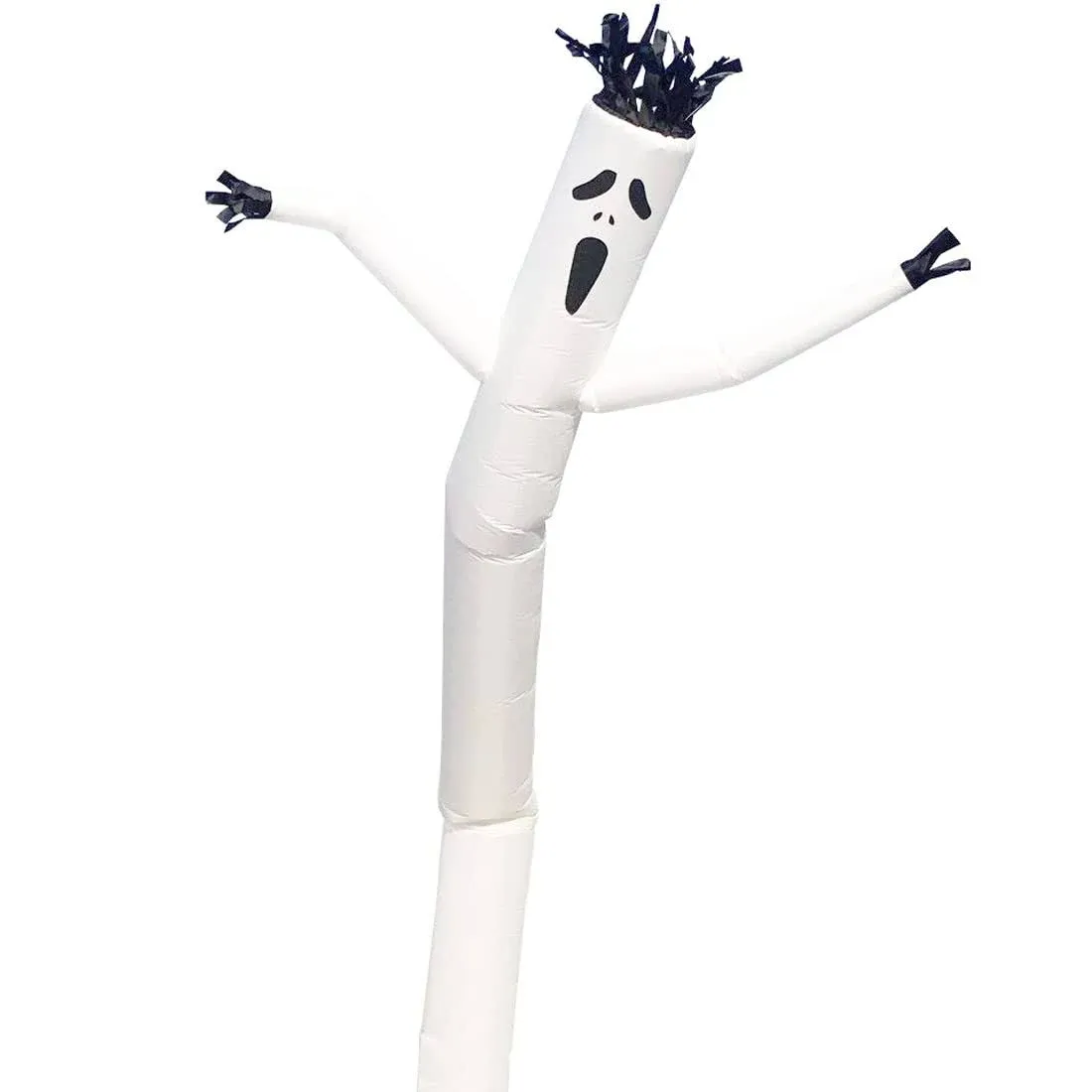 20ft White Ghost Sky Air Puppet Dancer Inflatable Arm Flailing Tube Man Attachment - Wacky Wavy Wind Flying Dancing Man for DIY Stand Out Halloween Advertising - (Blower Not Included)