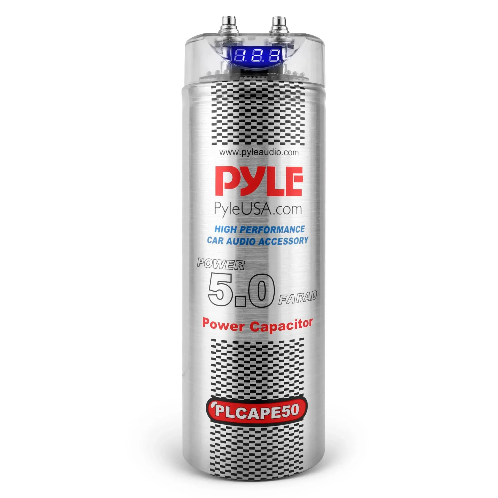 Pyle 5.0 Farad Digital Power Capacitor - High-Performan<wbr/>ce Car Audio Accessory wi