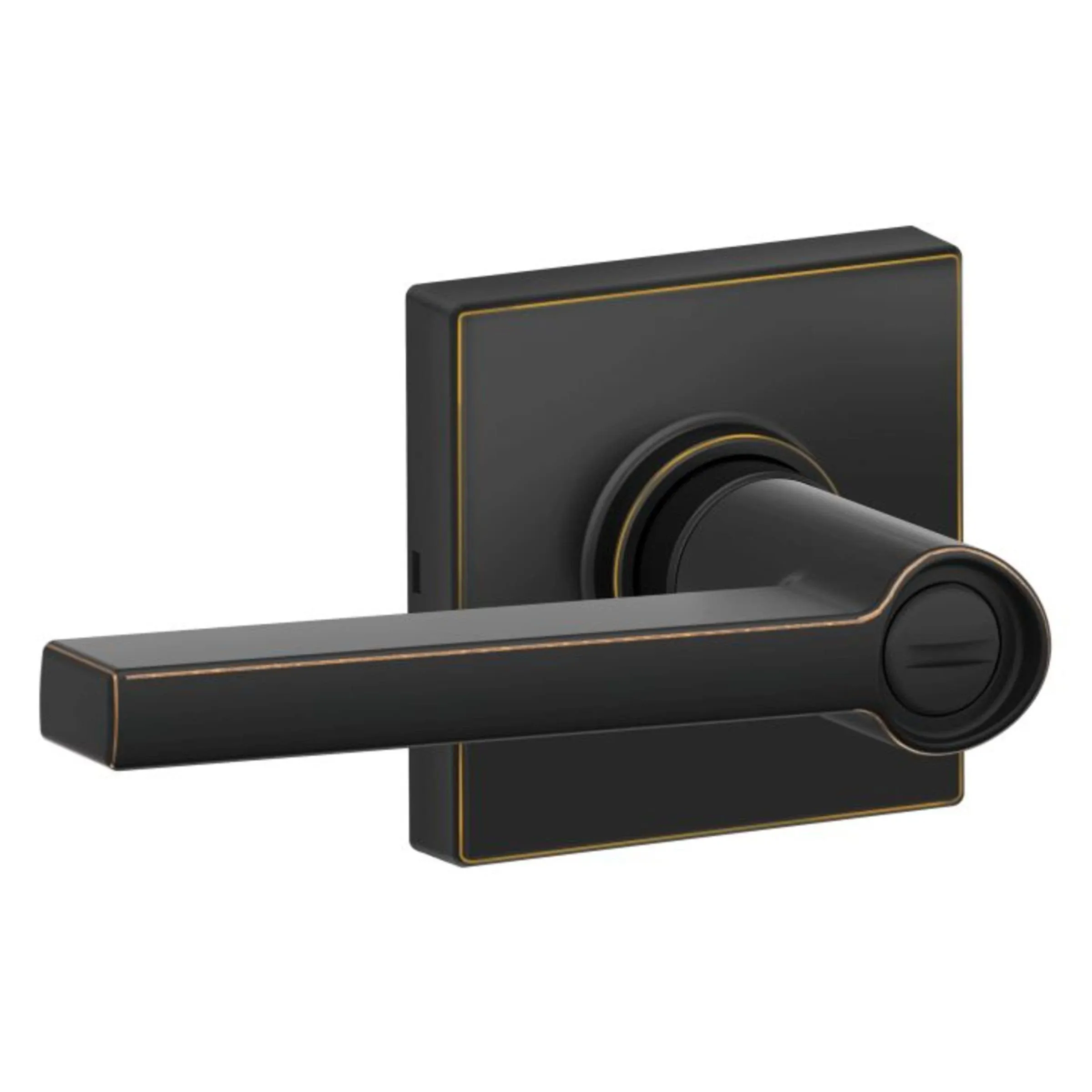 Schlage J40-SOL-COL Solstice Privacy Door Lever Set with Decorative - Matte Black