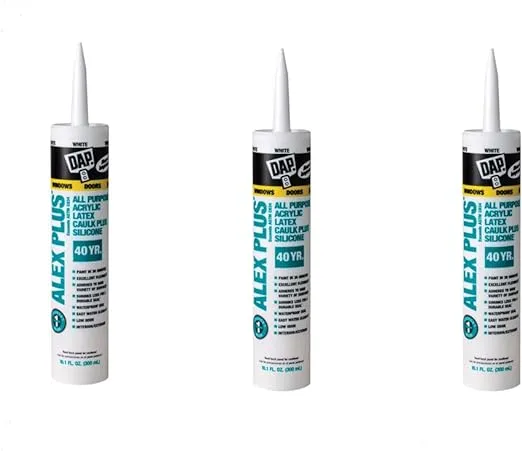 DAP INC 18152 10.1oz White Alex Plus Acrylic Latex Caulk with Silicone (3 Pack)