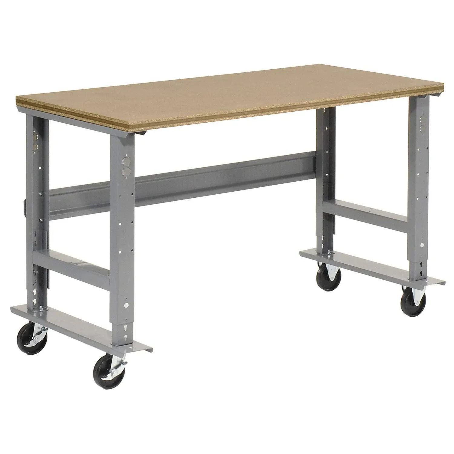 Global Industrial 183162A Global Industrial&#153; 60x30 Mobile Adj. Height C-Channel Leg Workbench - Shop Top Square Edge