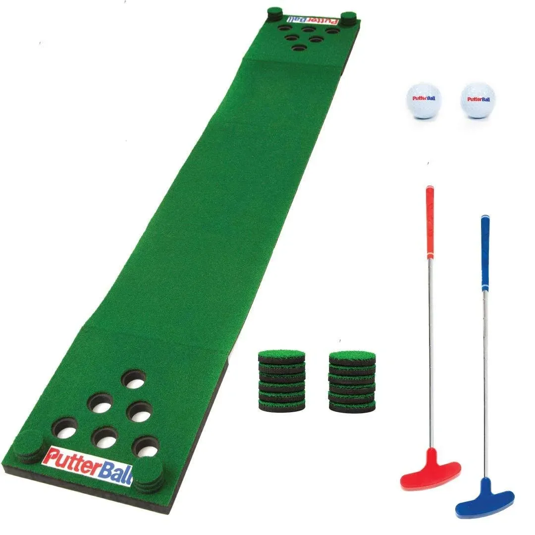 Golf Pong Game Set the Original - Includes 2 Putters, 2 Golf Balls, Green Puttin