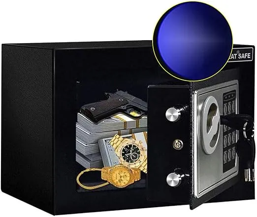 JUGREAT Safe Box with Induction Light,Electronic Digital Securit Safe Steel Construction Hidden with LockWall or Cabinet Anchoring Design for Home