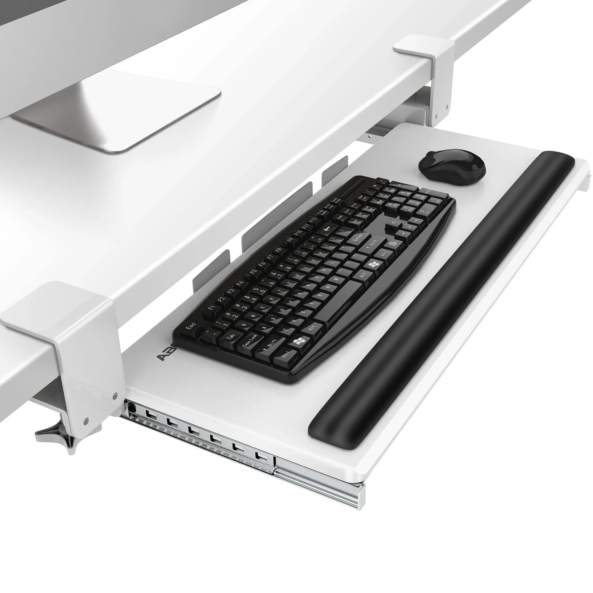 AboveTEK Large Keyboard Tray Under Desk with Wrist Rest, 26.7"×11" Ergonomic Desk ...