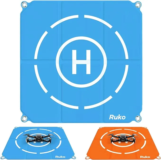 Ruko H001 Drone Landing Pad Weighted, 25.5 inch Large Size Waterproof Double Sided, Fast-Foldable Portable Helipad for F11/F11PRO/F11GIM2/Mini 3, Bright Color, Drone Accessories (with Carrying Bag)