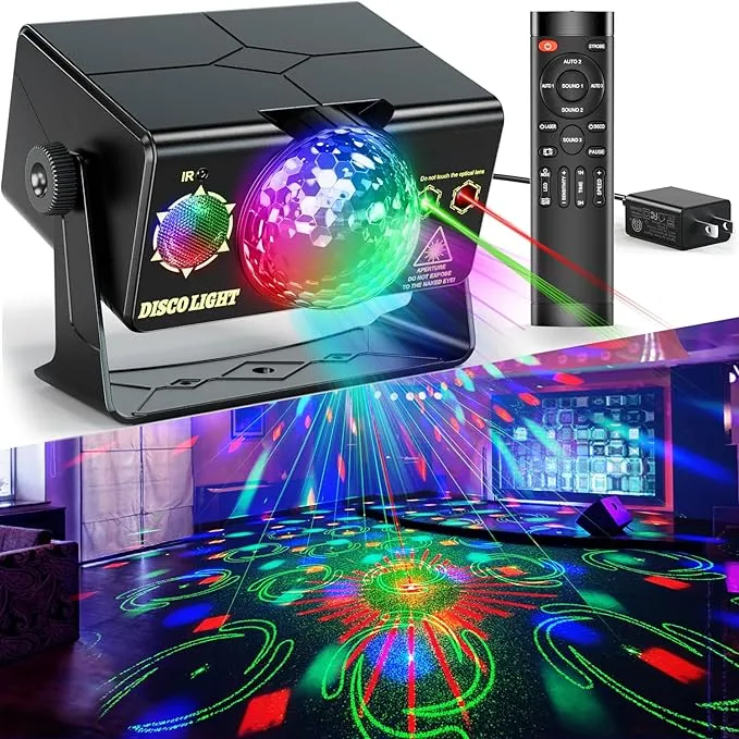 Disco Lights, Party Lights Strobe Light Sound Activated LED DJ Lights Multipl...