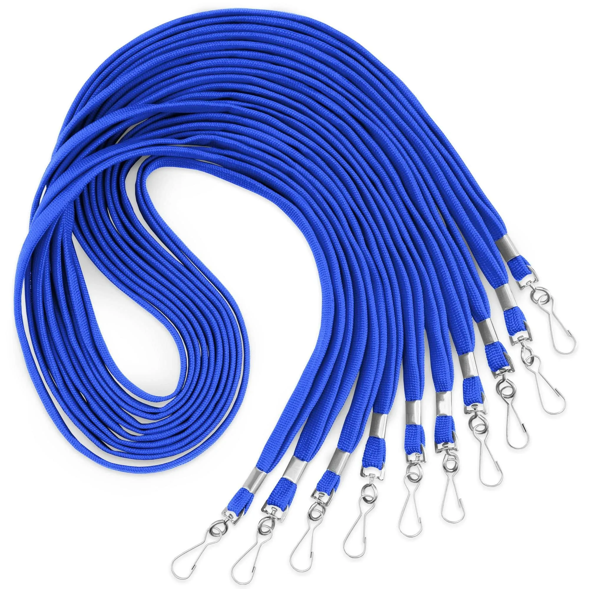 MIFFLIN Flat Lanyards for ID Badges (Blue, 36 Inch, 100 Pack), Comfortable Neck