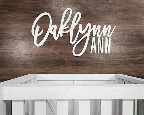 Custom Nursery Name Sign, Personalized with First and Middle Name, Baby Nursery Decor