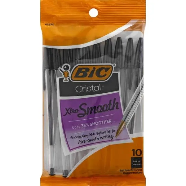 BiC Cristal Ballpoint Pen, Black - 10 pack