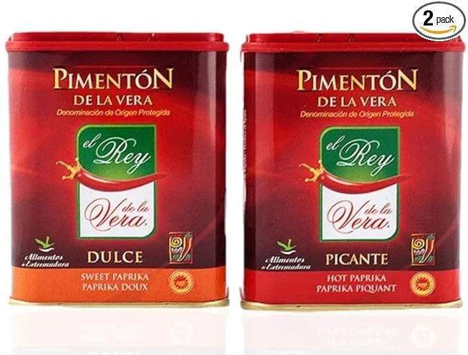 Artisan Spanish Smoked Paprika Pimenton from La Vera Region. Hot and Sweet. Set ...