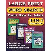 4-IN-1 Word Search Puzzle Book for Adults: Word Search Books for Adults Large Print. Brain Game & Activity Book for Adults, Teens & Seniors.