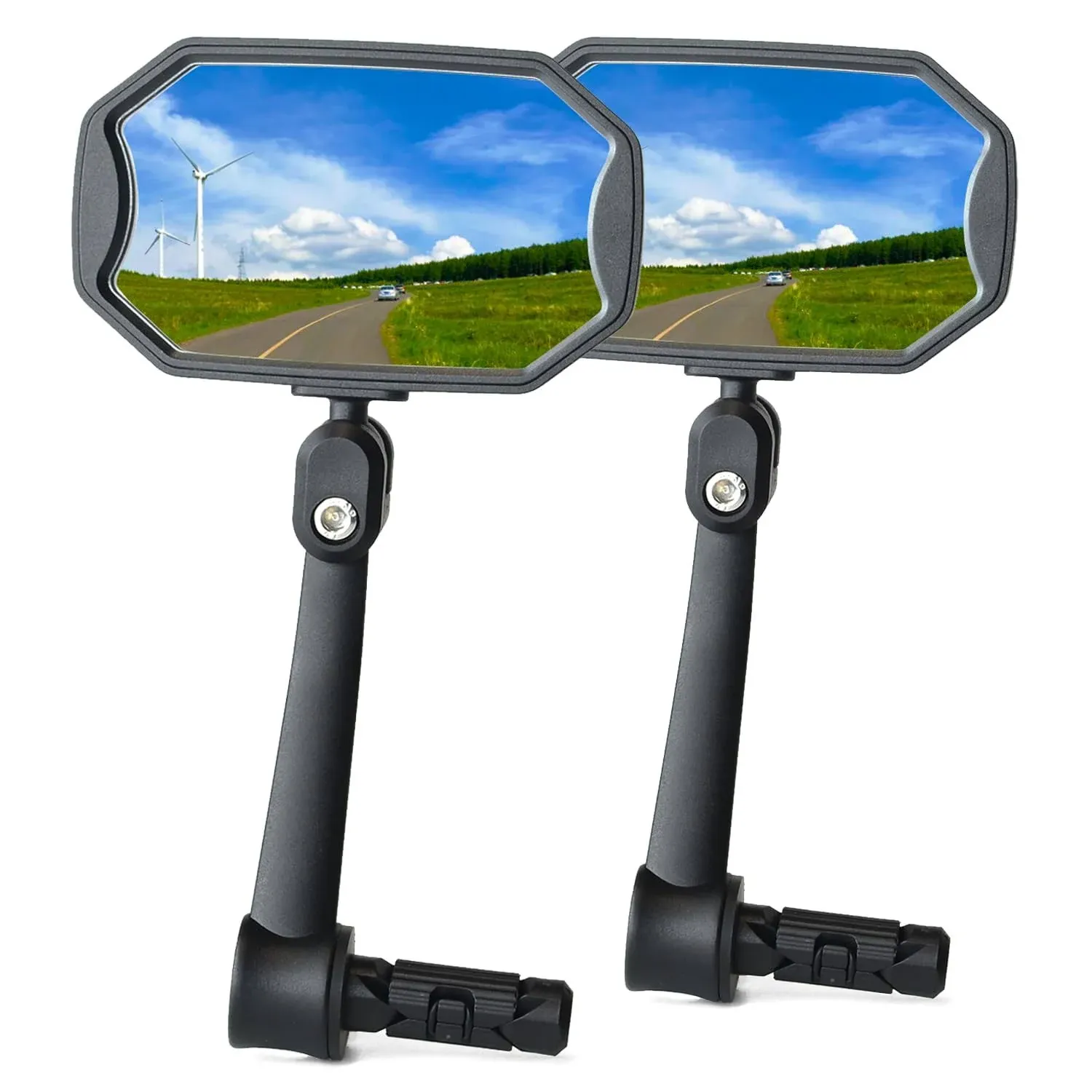 Bar End Bike Mirrors, High–Definition Convex Glass Lens for E-Bike Handlebars, Scratch Resistant, Safe Rearview 1 Pair Bicycle Mirror BT-015(Right And Left Side)