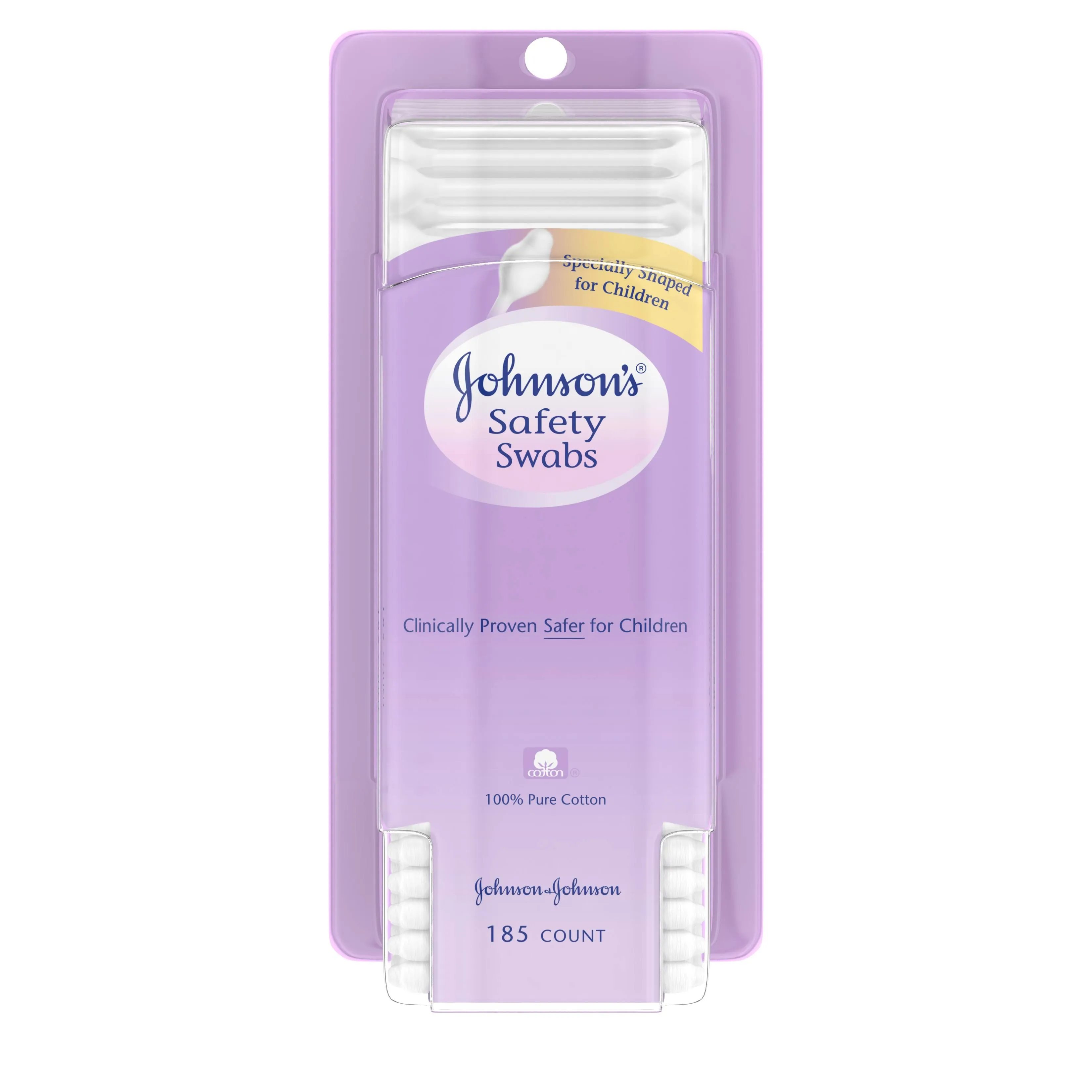 Johnson's 100% Pure Cotton Safety Swabs - 185 count