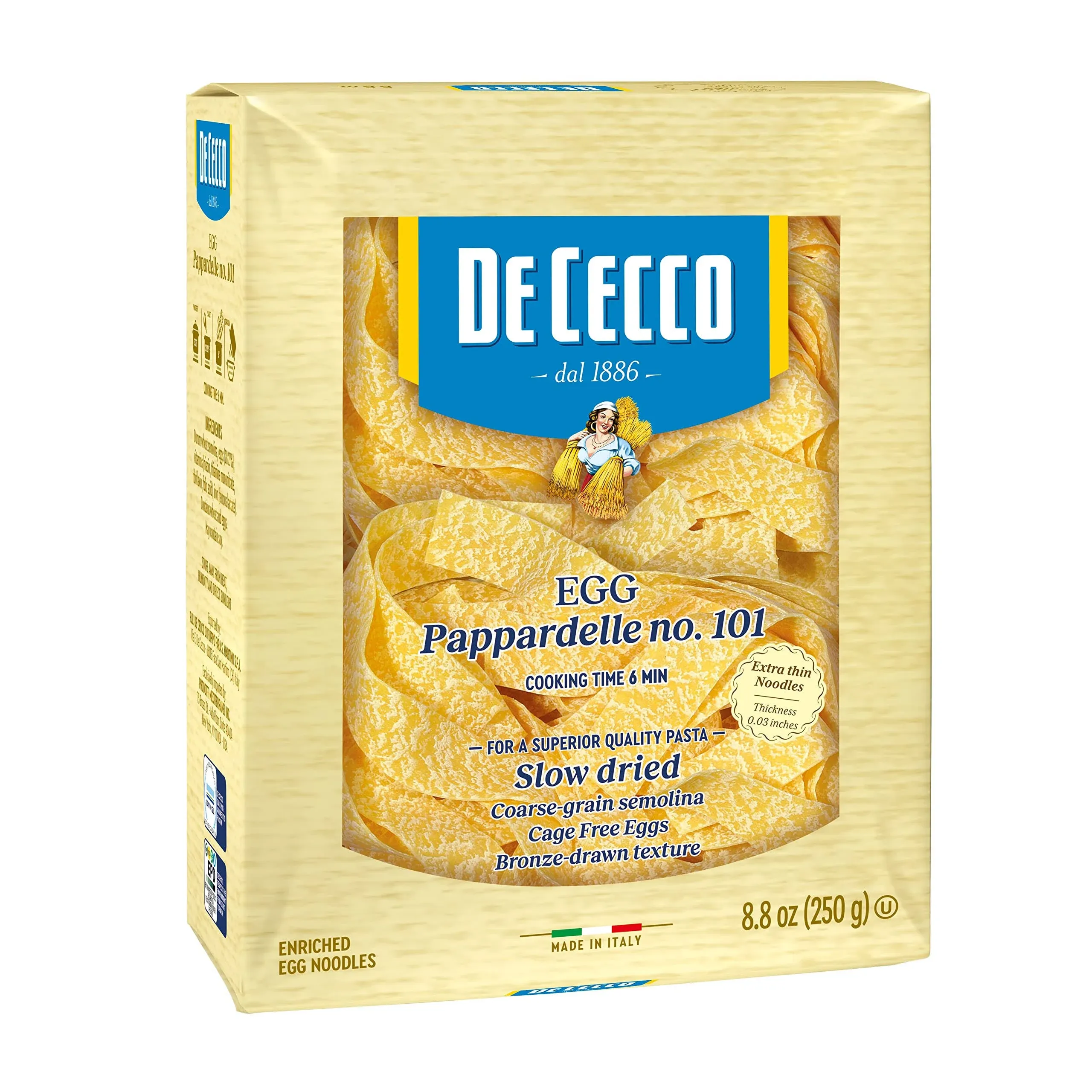 De Cecco Noodles, Egg Papardelle 101, Extra Thin - 8.8 oz