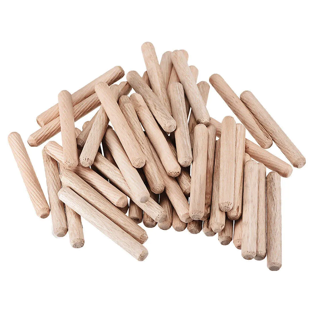 8x30mm Wooden Dowel Pin Wood Kiln Dried Fluted Beveled Hardwood 100pcs