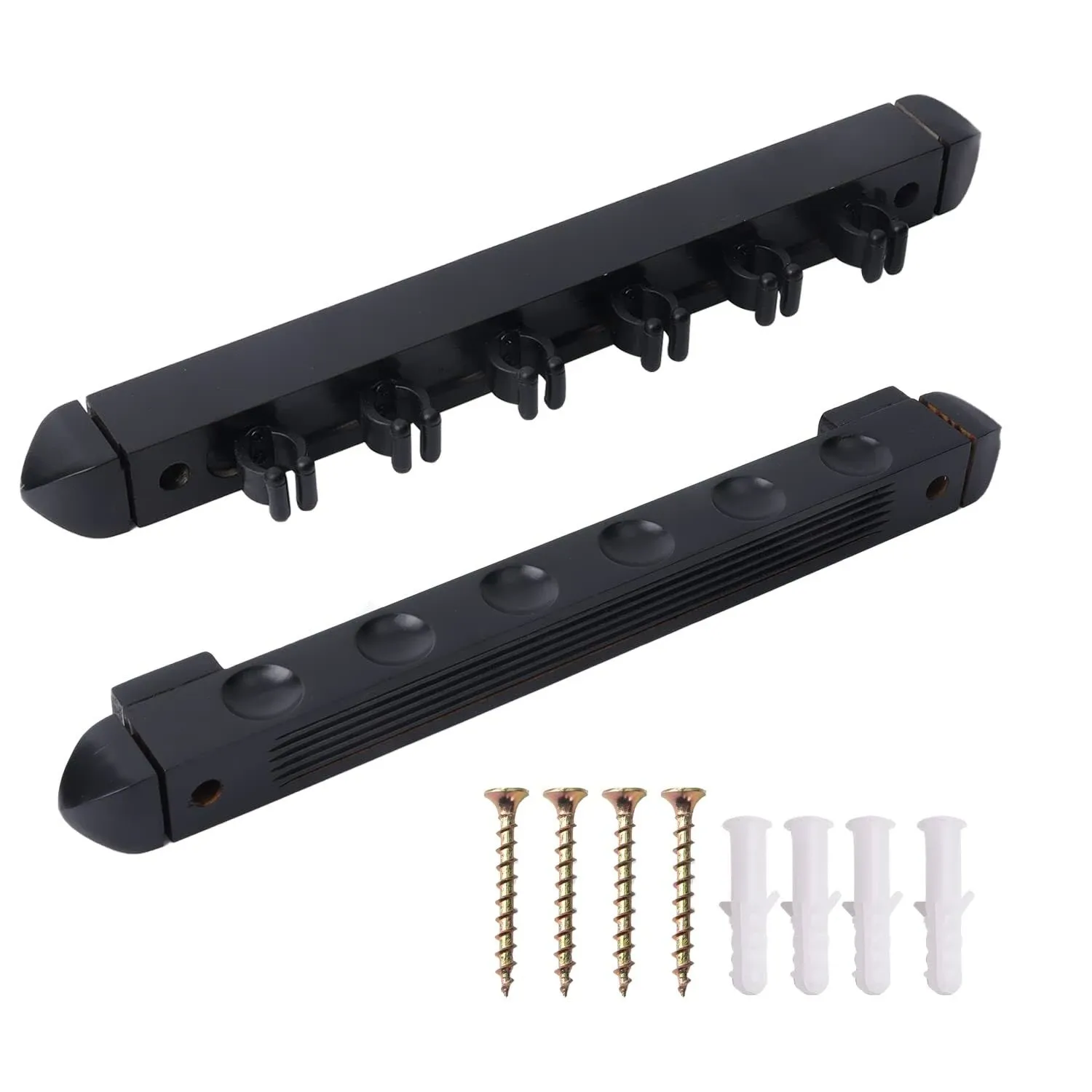 GSE Games & Sports Expert 2-Piece 6/8/12 Billiard Pool Cue Rack Wall Mounted Holders, Billiard Cue Sticks Wall Rack Set