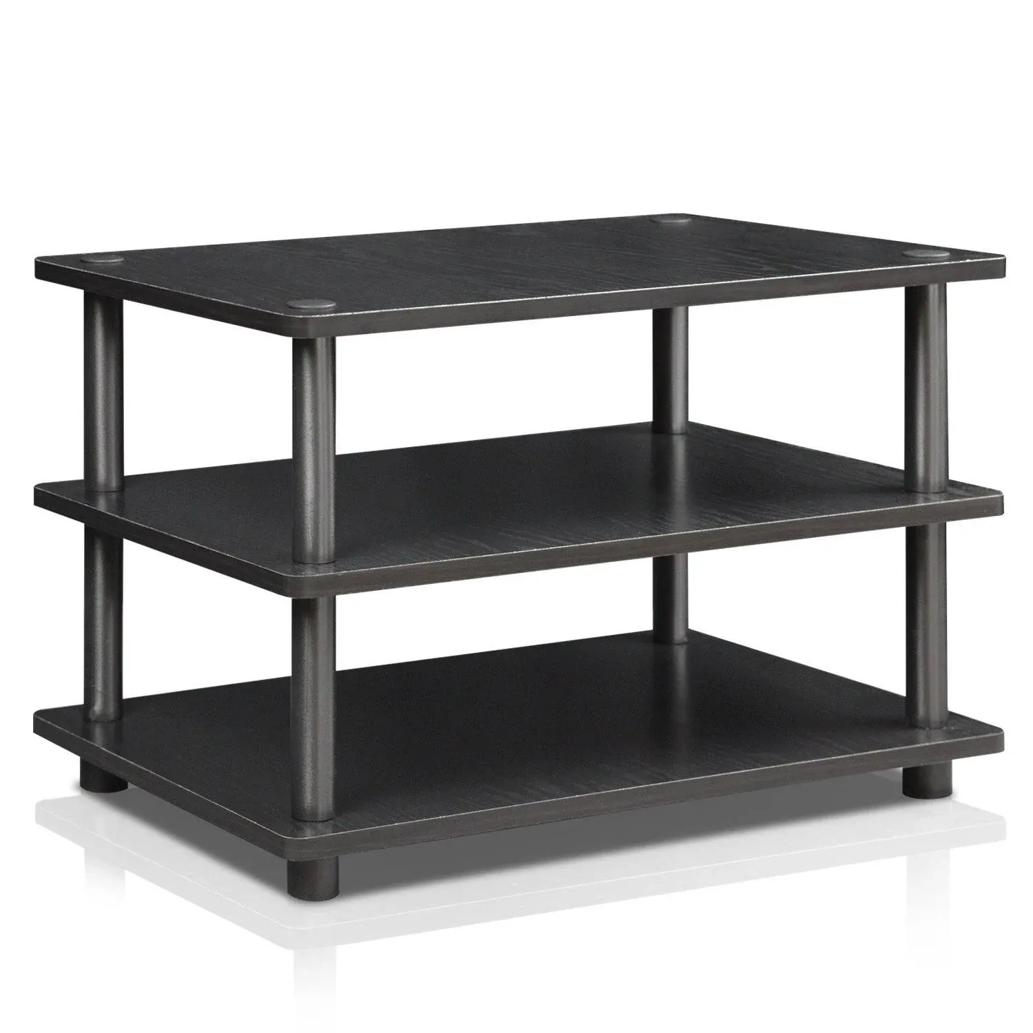 Furinno Turn - N - Tube Easy Assembly 3 - Tier Corner TV Stand, Black