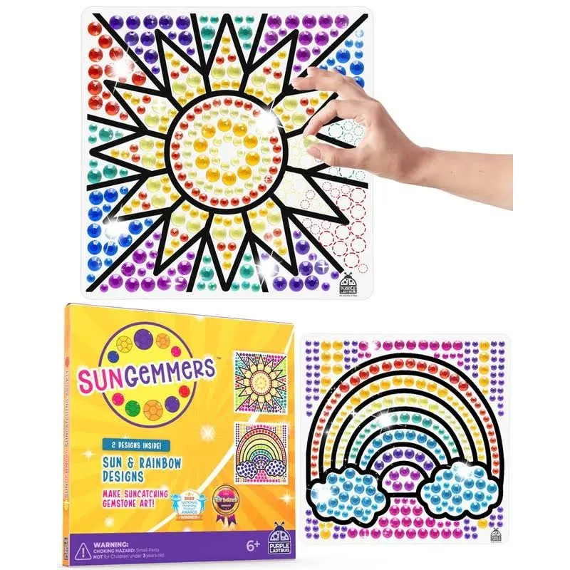 SUNGEMMERS Window Art Suncatcher Kits, Diamond Art - Stocking Stuffers for Kids, 7 6 Year Old Girl Gifts Idea - Christmas Gifts for 4 5 6 7 8 9 10 Year Old Girls & Boys, Crafts for Kids Ages 6-8 8-12