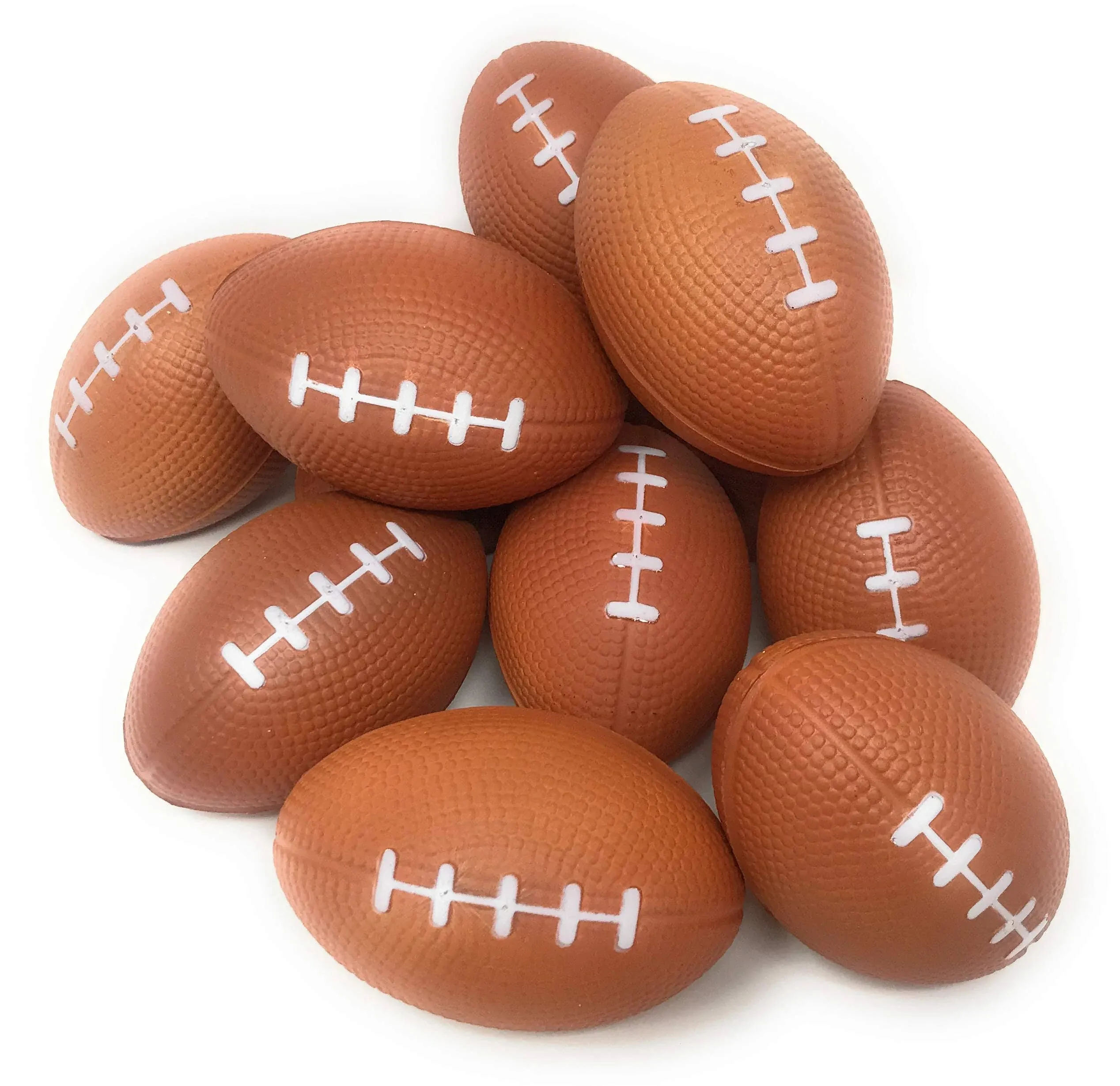 Funiverse Bulk 25 Pack 4" Foam Football Stress Ball - Perfect Tailgating Party Decoration or Favor