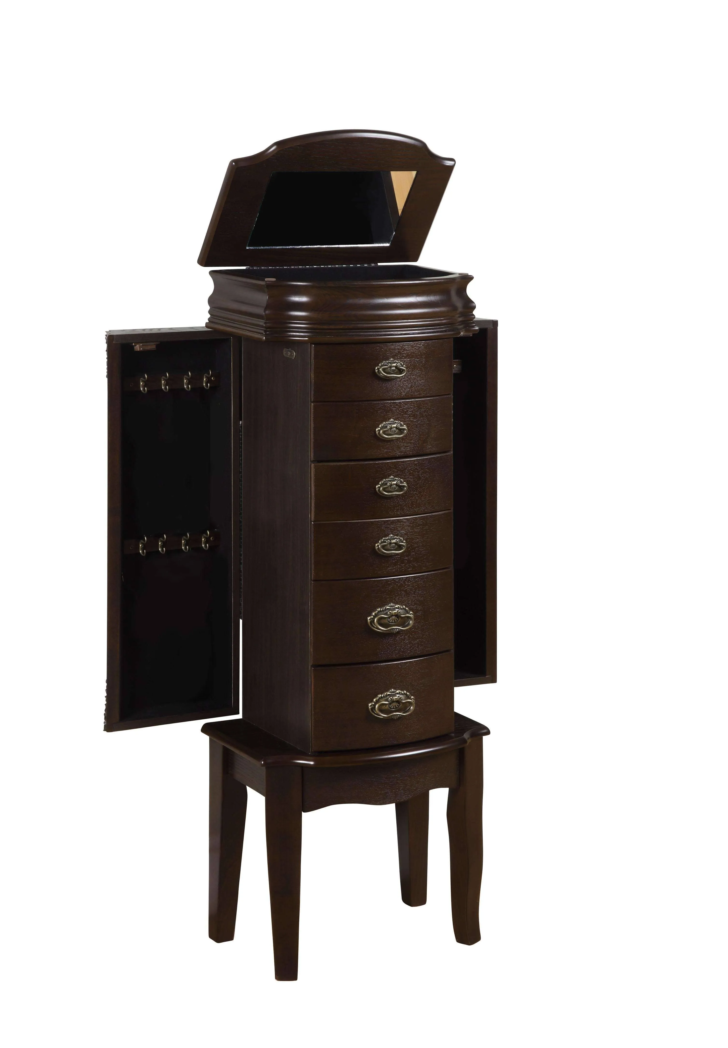 Powell Italian Influenced Transitional Espresso Jewelry Armoire,Brown