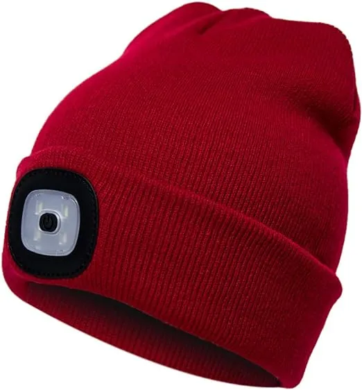 LED Lighted Beanie Cap Hip Hop Men Knit Hat Winter Warm Hunting Camping Running Hat Gifts for Men Women Outdoor Fishing Caps 2024 - $16.49