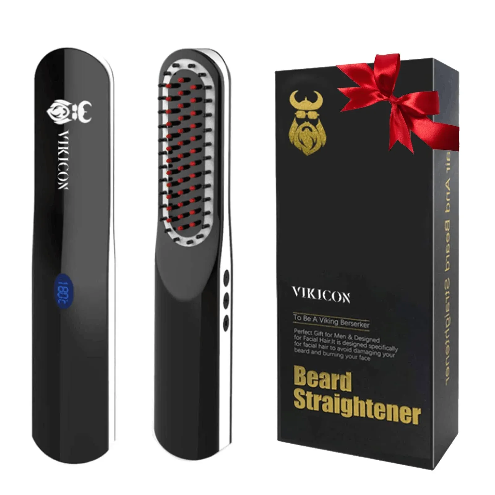 Beard Straightener, Beard Straightening Comb with Cordless/Mini Sized/Auto Shut Off for Traveling, Home, Dating, Great Gift for Dad, Father's Day Gift