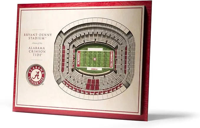 NCAA Alabama Crimson Tide 5 Layer Stadiumviews 3D Wall Art - Contemporary - Wall Accents - by StadiumView Products | Houzz