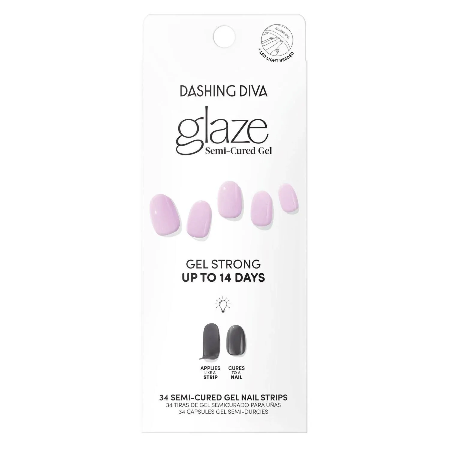 Creamy Lilac GLAZE Semi-Cured Gel Color Dashing Diva Nails