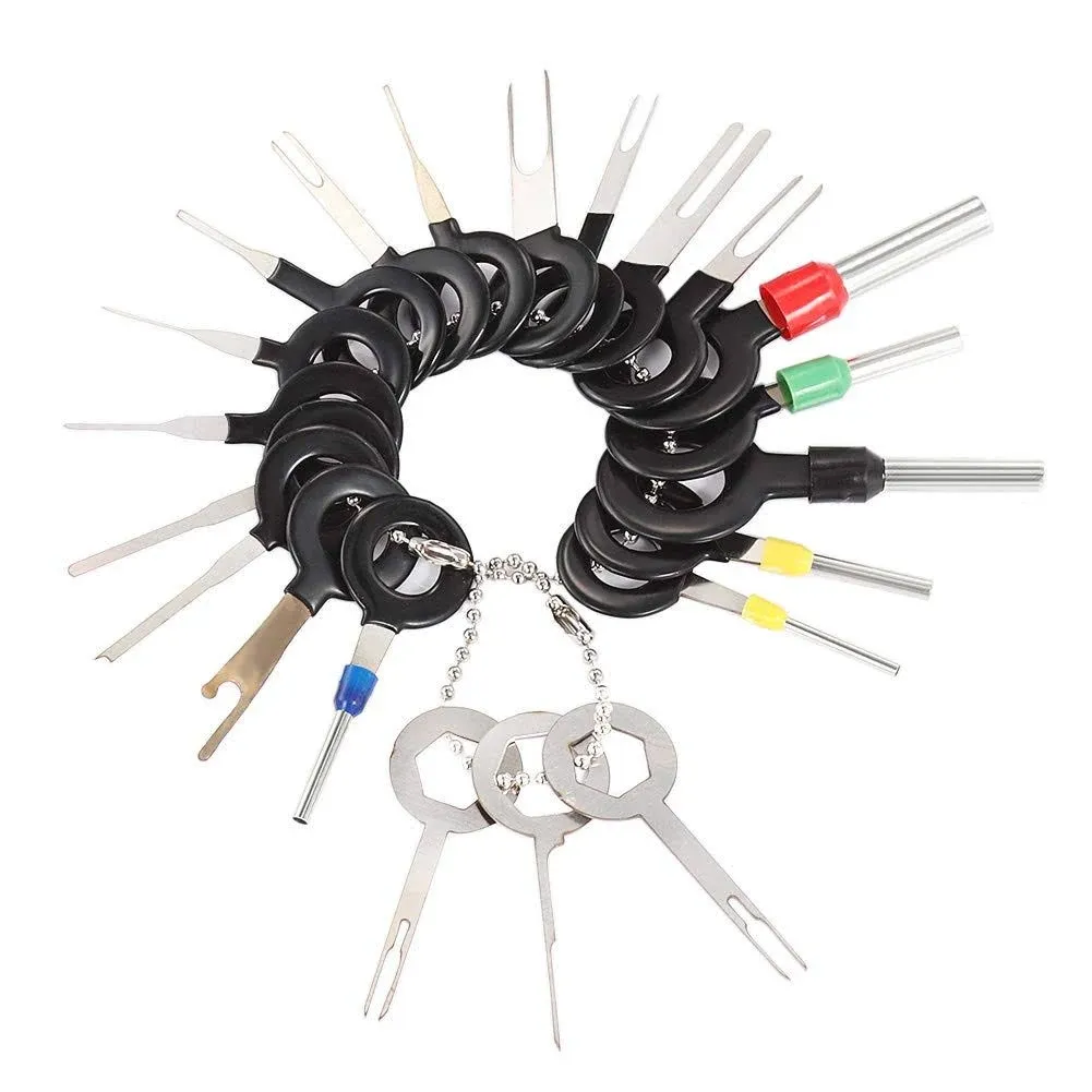 Auto Terminals Removal Key Tool Set | Car Electrical Wiring Crimp Connector Extractor Puller Release Pin Kit 14/18pcs/26pcs