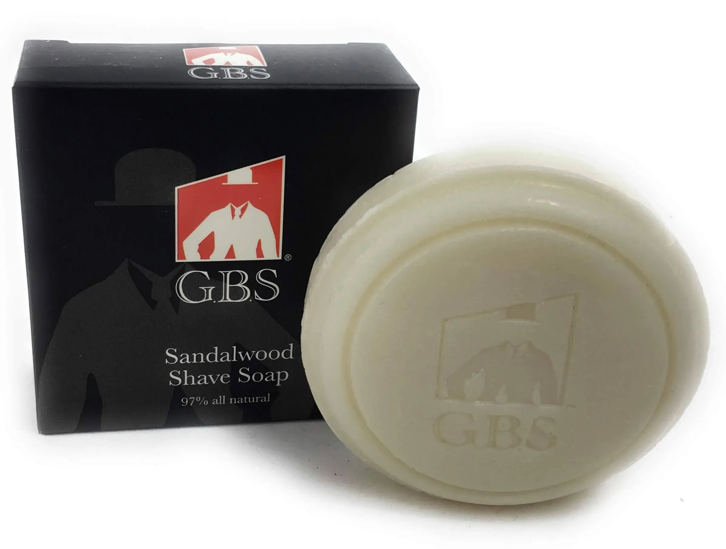 GBS Men&#039;S Sandalwood Shaving Soap 97% All Natural Enriched with Shea Butter and 