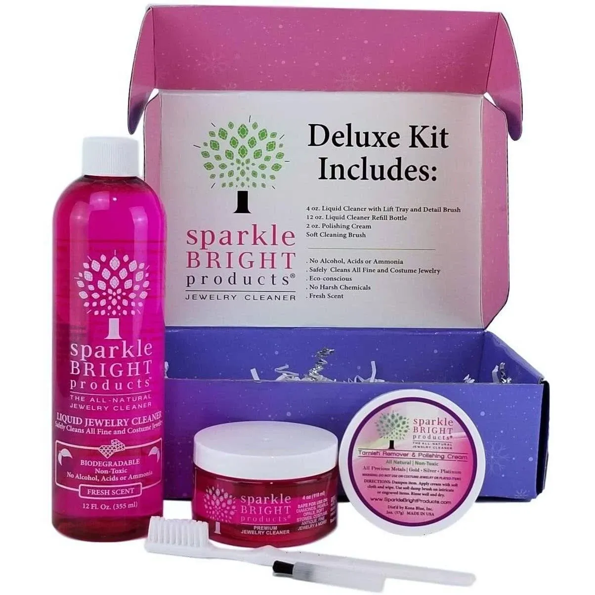 Sparkle Bright Products Jewelry Cleaner | Deluxe Gift Box Kit