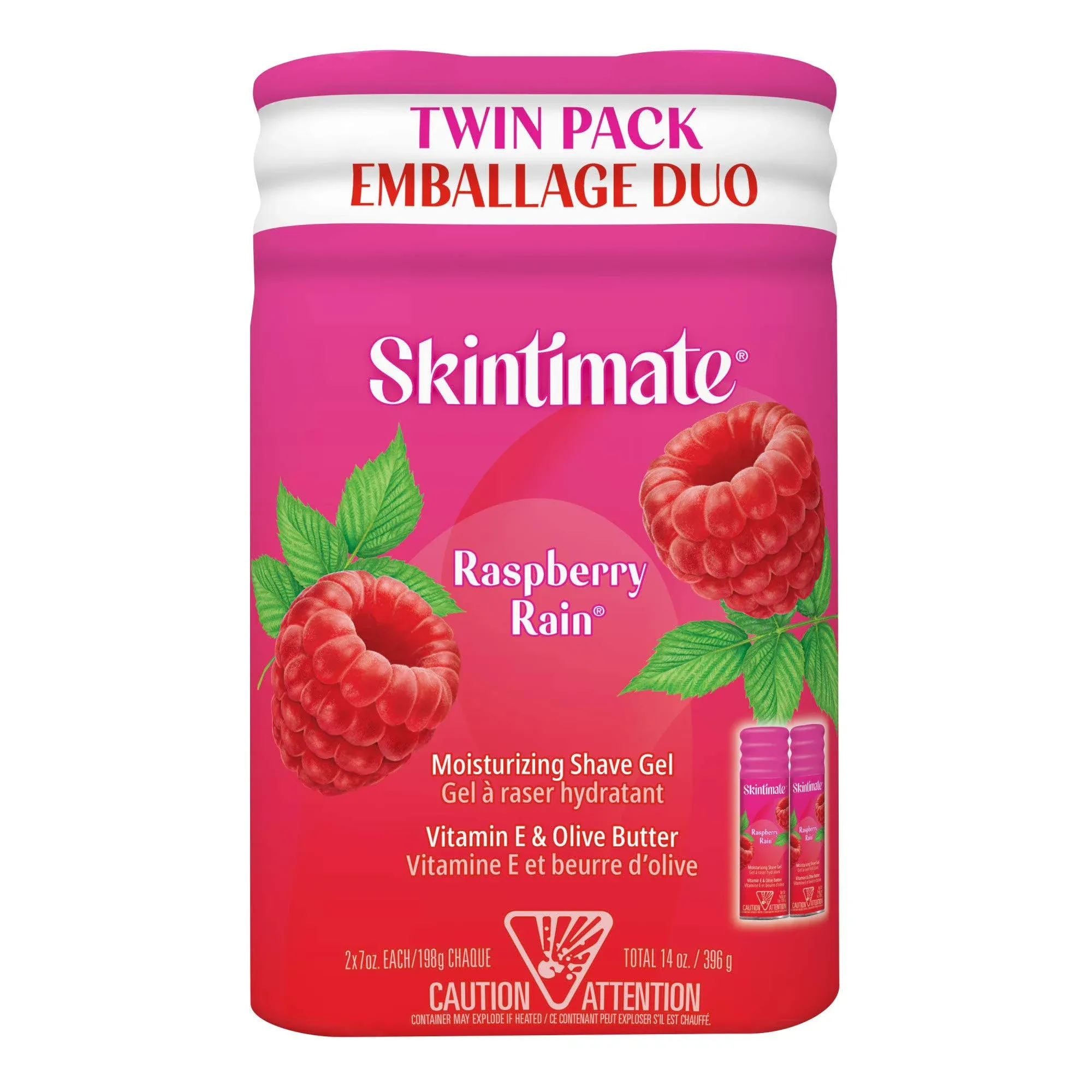 Skintimate Signature Scents Raspberry Rain Women&#039;s Shave Gel Twin Pack, 14 oz