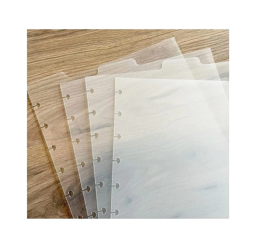 Dashboard Semi-Transparent Blank Top Index Dividers for 9-Discs Classic Planners