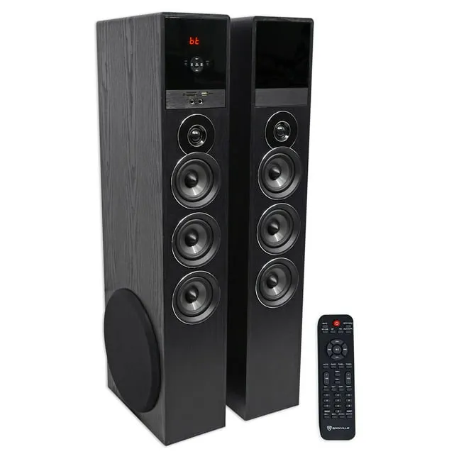 Rockville TM150B Black Home Theater System Tower Speakers 10" Sub/Bluetooth/USB