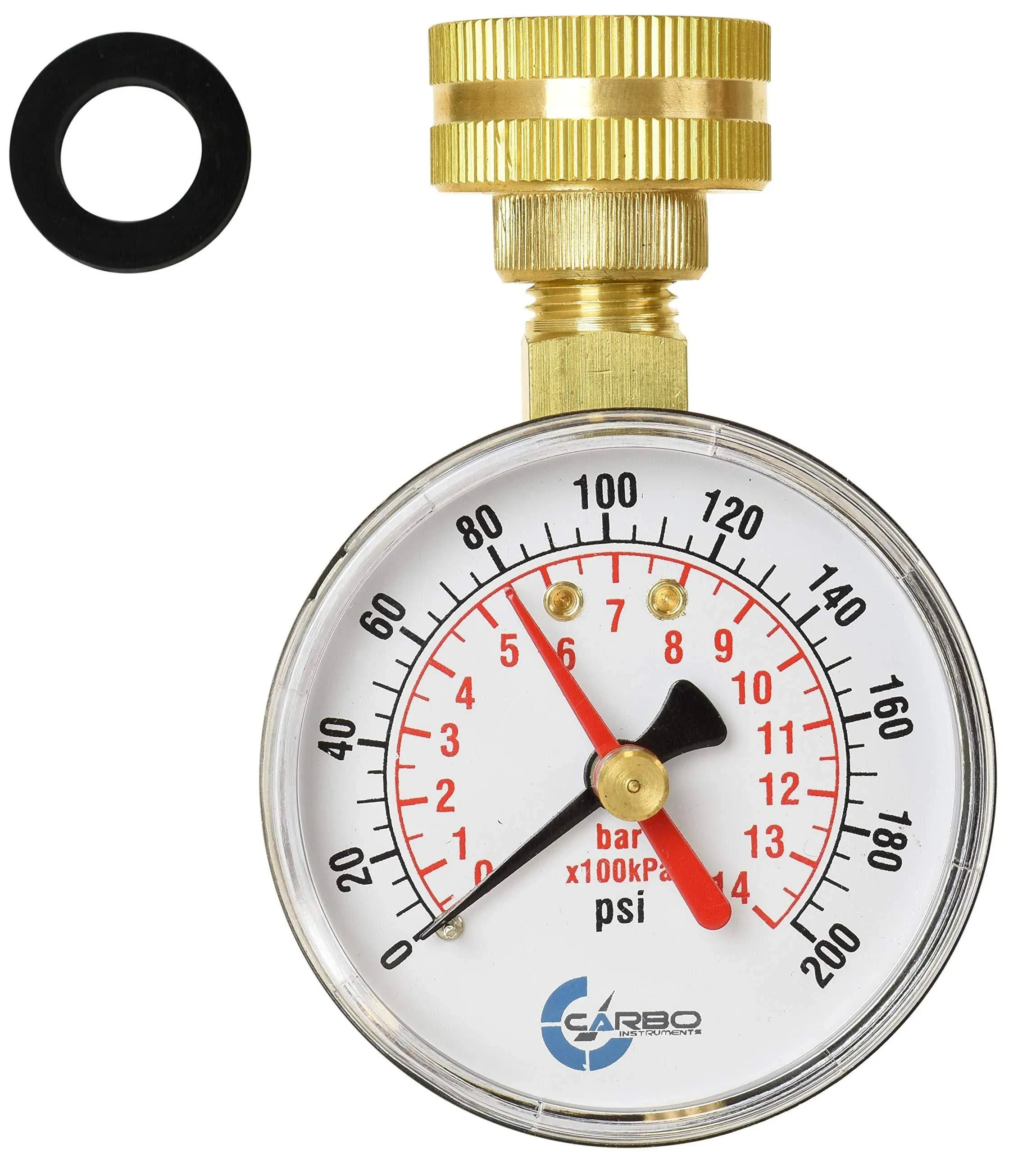 Carbo Instruments 2-1/2" Pressure Gauge,Water Pressure Test Gauge, 3/4" Female ...