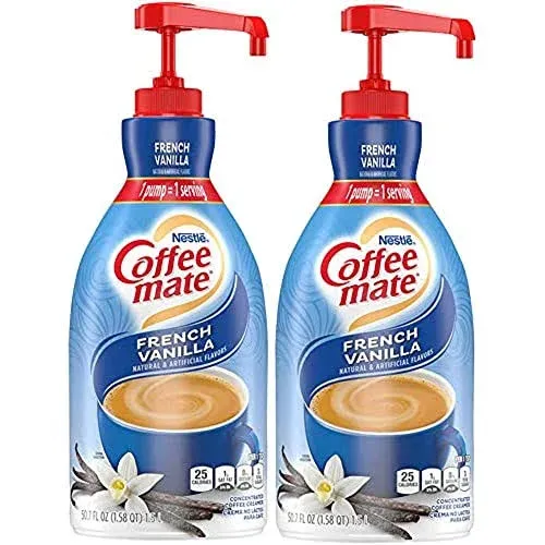 Nestle Coffee mate Coffee Creamer, French Vanilla, Liquid Creamer Singles, Non Dairy, No Refrigeration, Box of 180