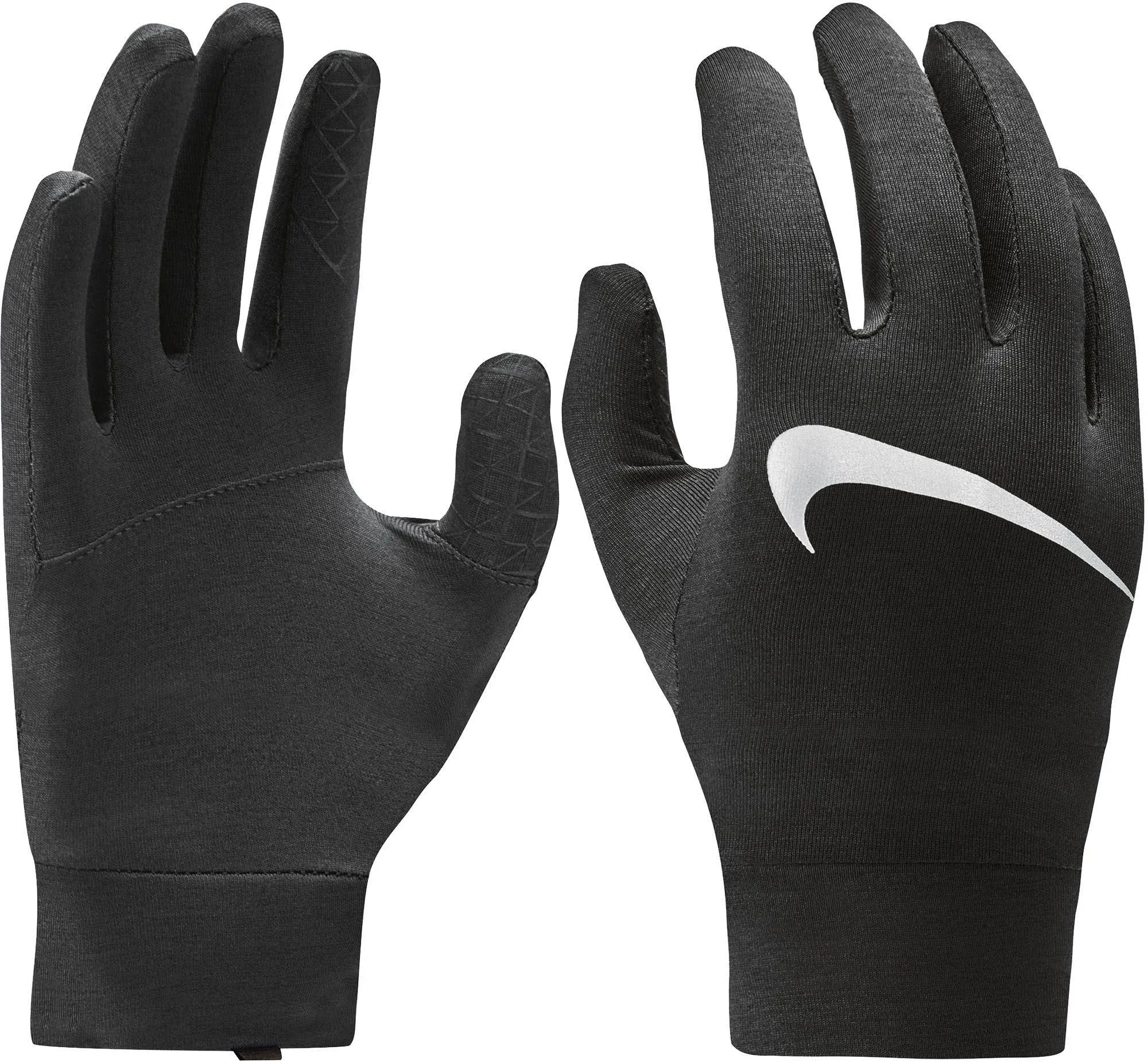 Nike Men's Dri-Fit Element Lightweight Running Gloves (Black/Silver,Small)