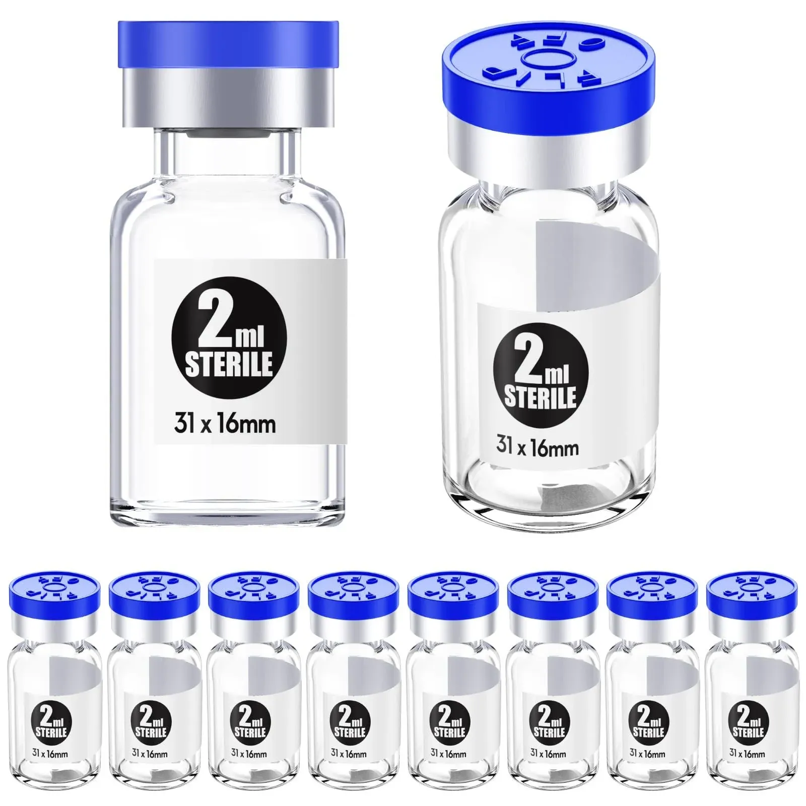 Ks-Tek Sterile Empty Vials with Self Healing Injection Port,With Aluminum Plasti