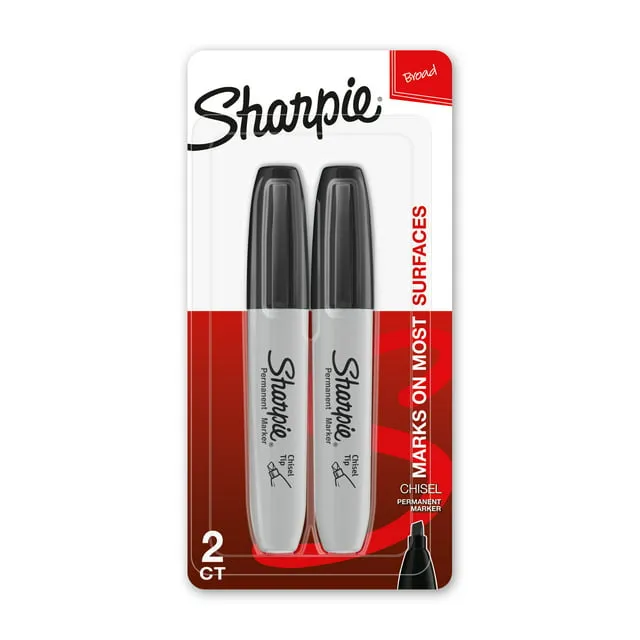 Sharpie Permanent Marker, Chisel - 2 markers