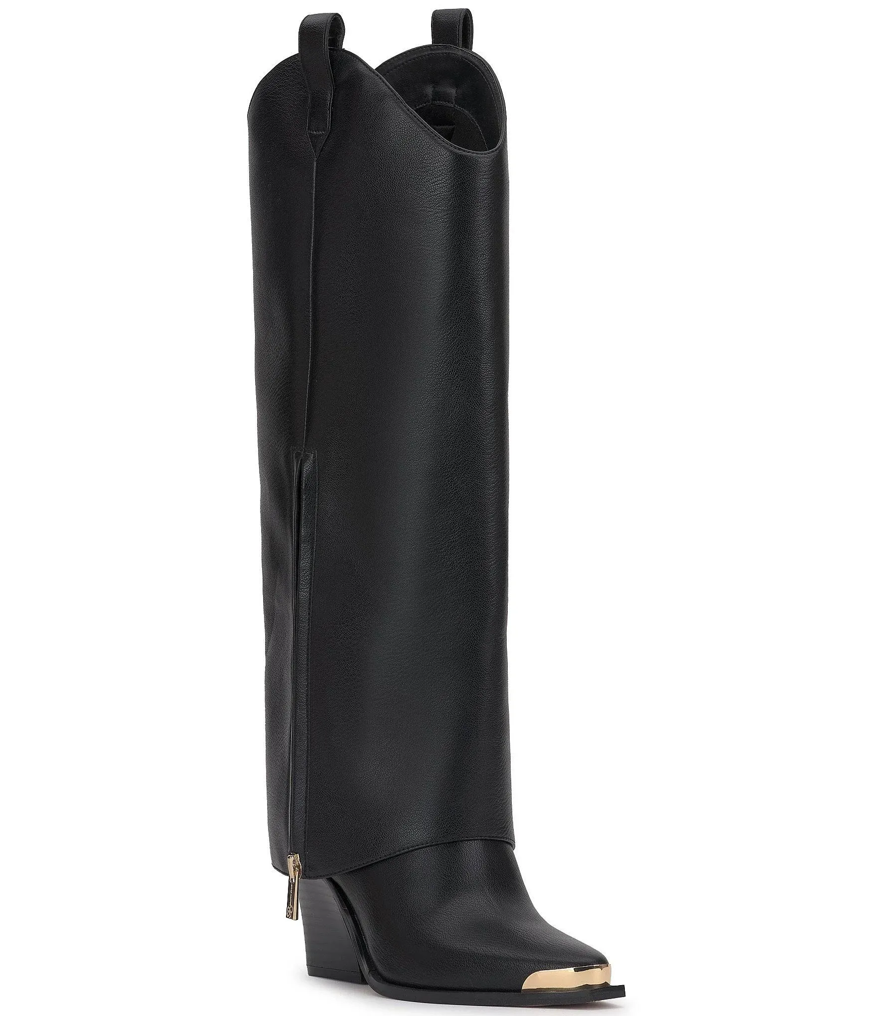 Jessica Simpson Astoli Western Foldover Tall Boots, Womens, 6M, Black