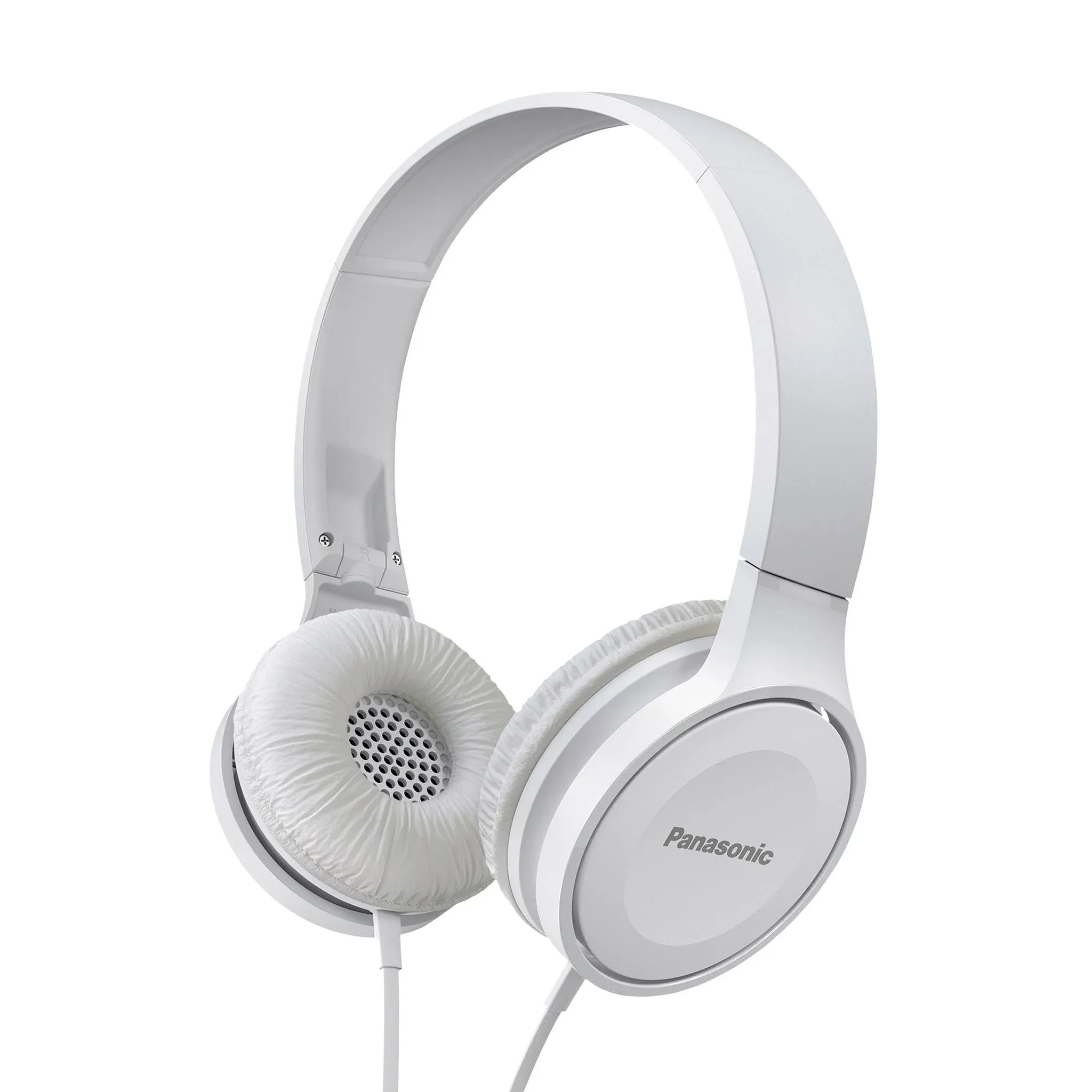 Panasonic Lightweight On-Ear Headphones with Microphone and Controller (White)