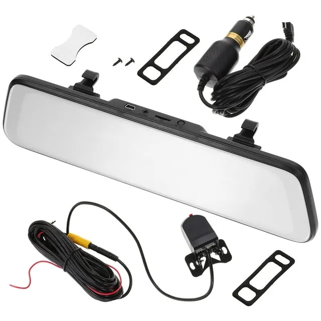 10'' Mirror Dash Cam Night Vision 1080P FHD Full Touch Screen Front and Rear View Backup Camera for Cars