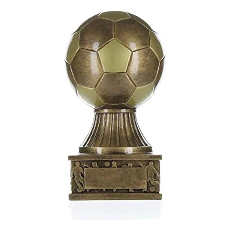 Soccer Action Pedestal Trophy - 7.5 Inch Tall | Trofeo de Fútbol | Soccer Award | Celebrate Teams, Most Valuable Players, Coaches and Unforgettable Goals - Engraved Plate on Request